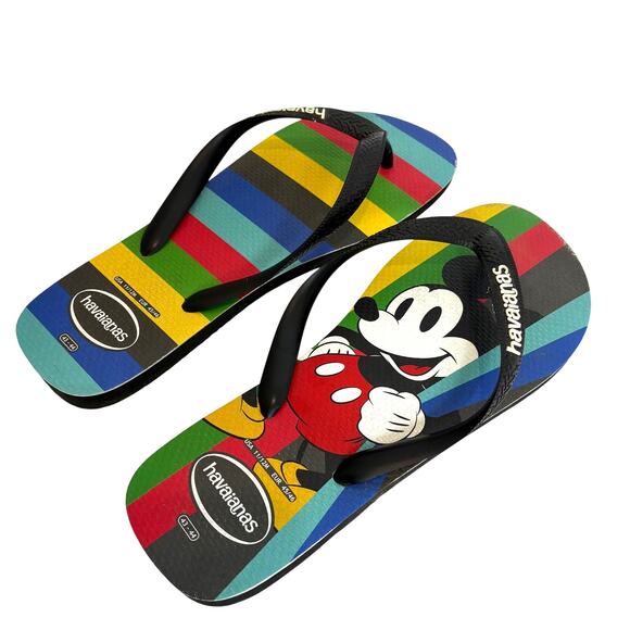 Havaianas - Men's Colorful Disney Mickey Mouse Rubber Flip Flops - Size 11/12 - Picture 1 of 7